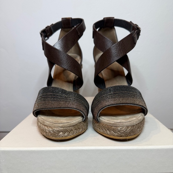 Brunello Cucinelli Espadrille Wedges Size 37 - Picture 1 of 8